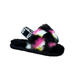 UGG Fluff Yeah Baby Toddler Slides Slippers Multicolor Size 6 US 22 EU - Soft